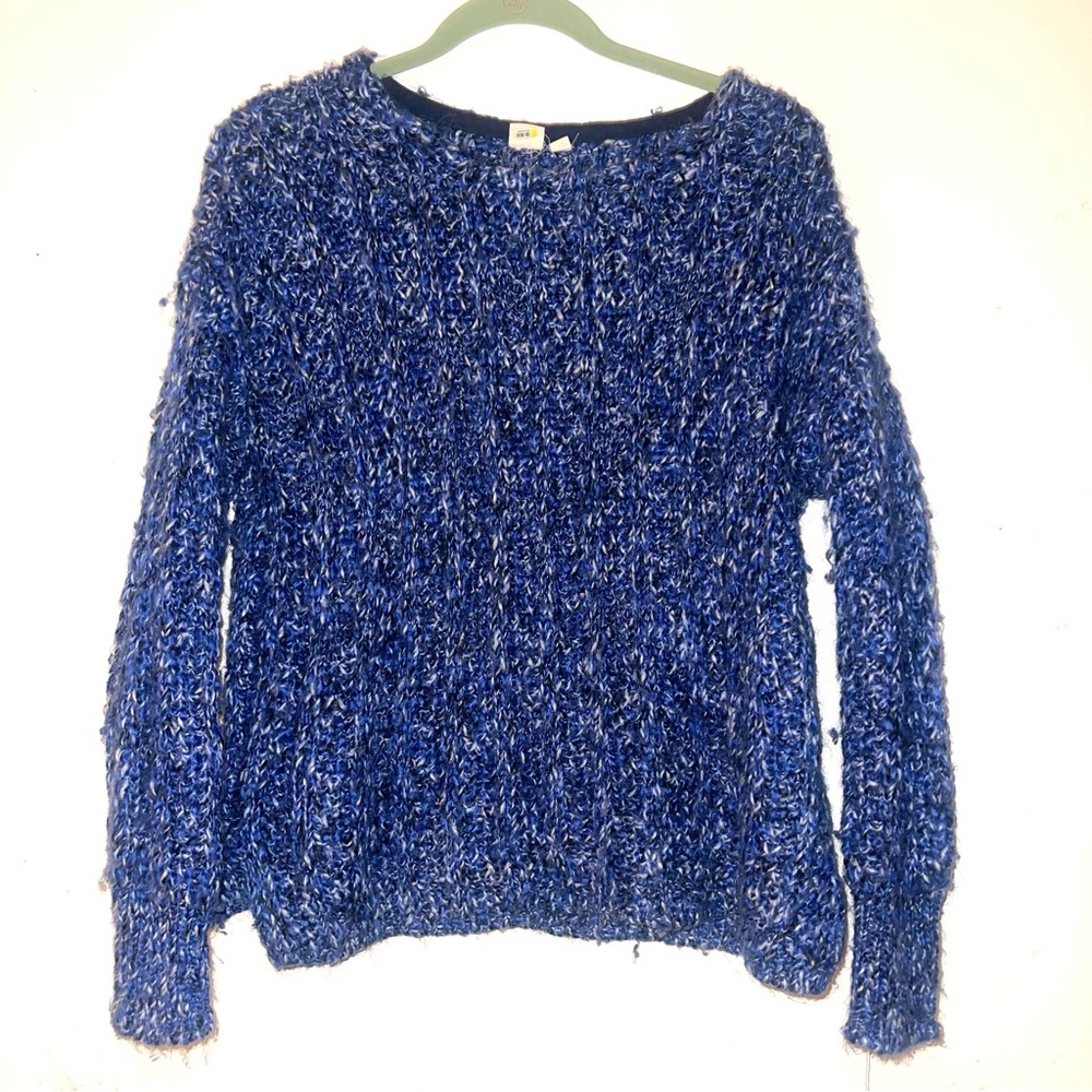 Gap Sweater Womens M Wool Alpaca Marled
High Low Cable Knit Sweater Crew Blue